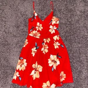 red floral dress!